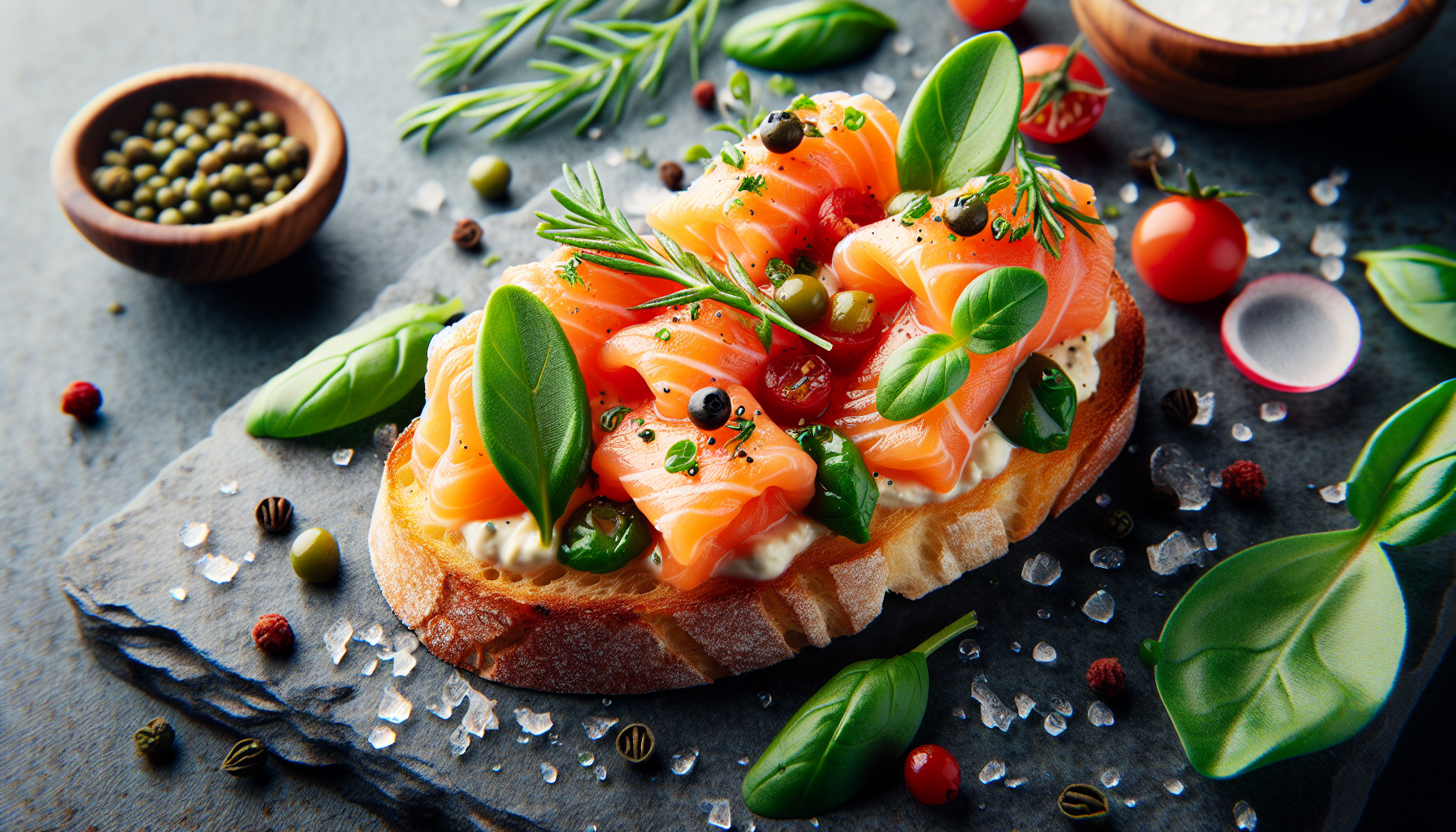 Crostini al salmone